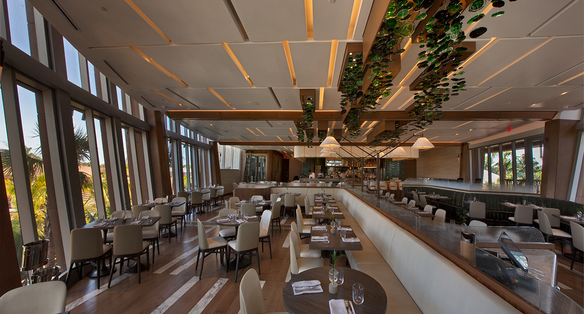 Interior design view of the Abiaka Wood Fire Grill at the Hard Rock Hotel and Casino inHollywood, FL