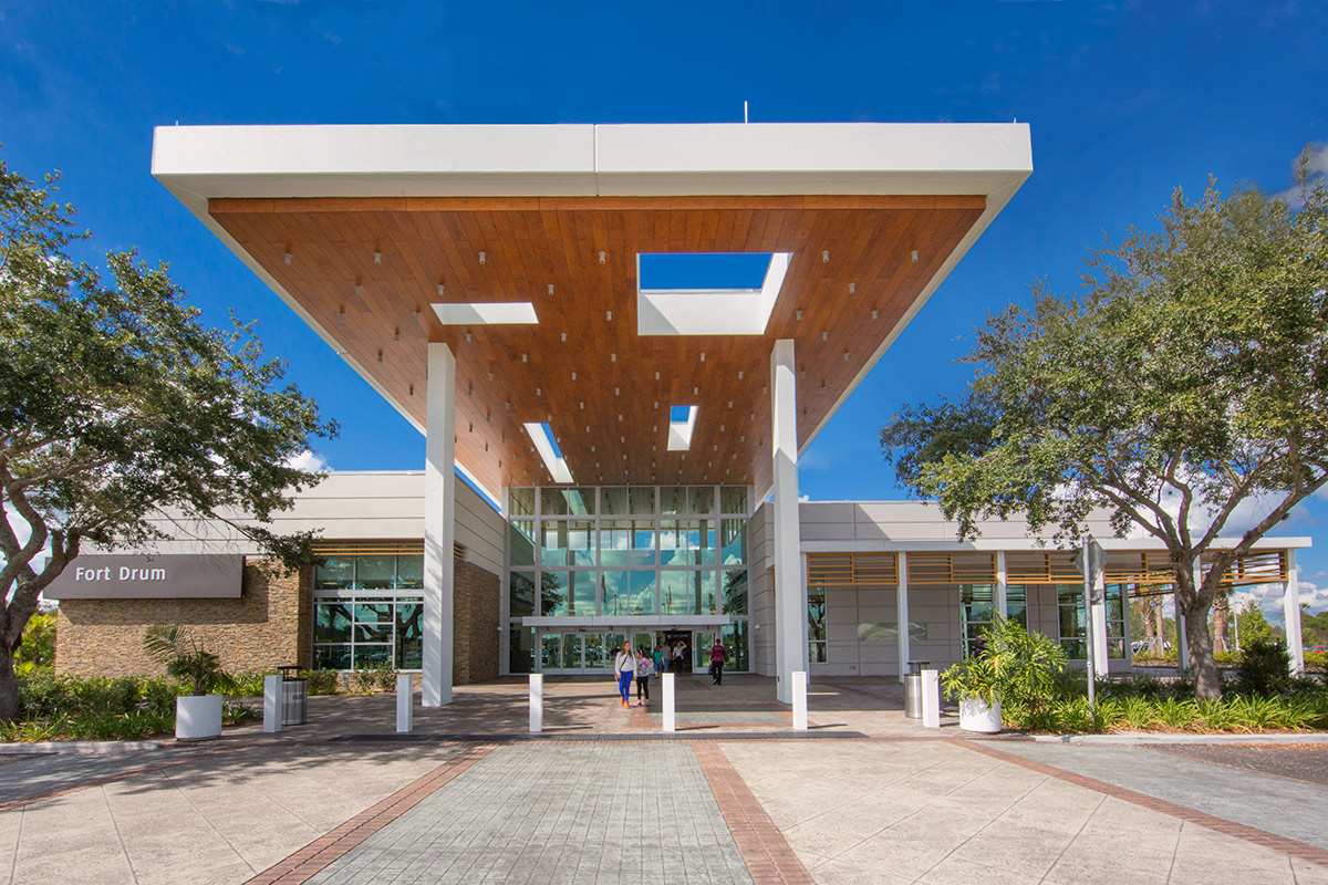 Architectural view of the Fort Drum Service Plaza - Okeechobee, FL