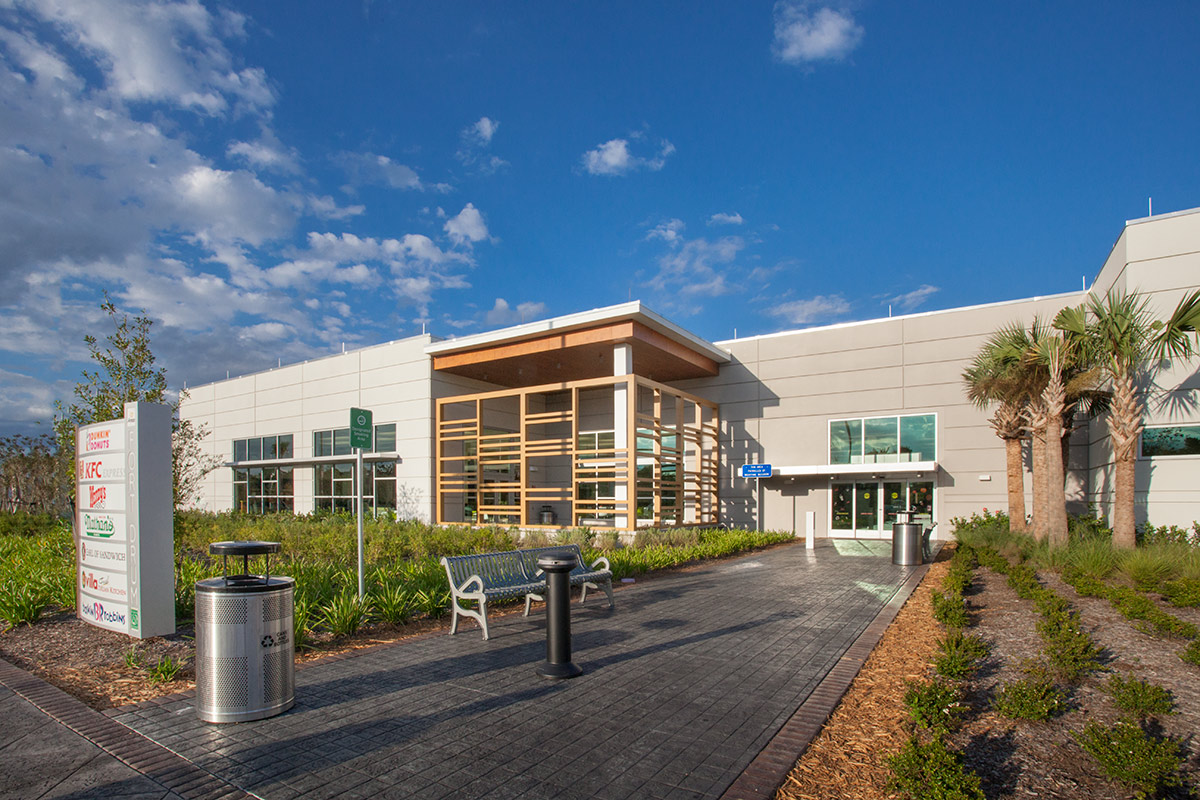 Architectural view of the Fort Drum Service Plaza - Okeechobee, FL