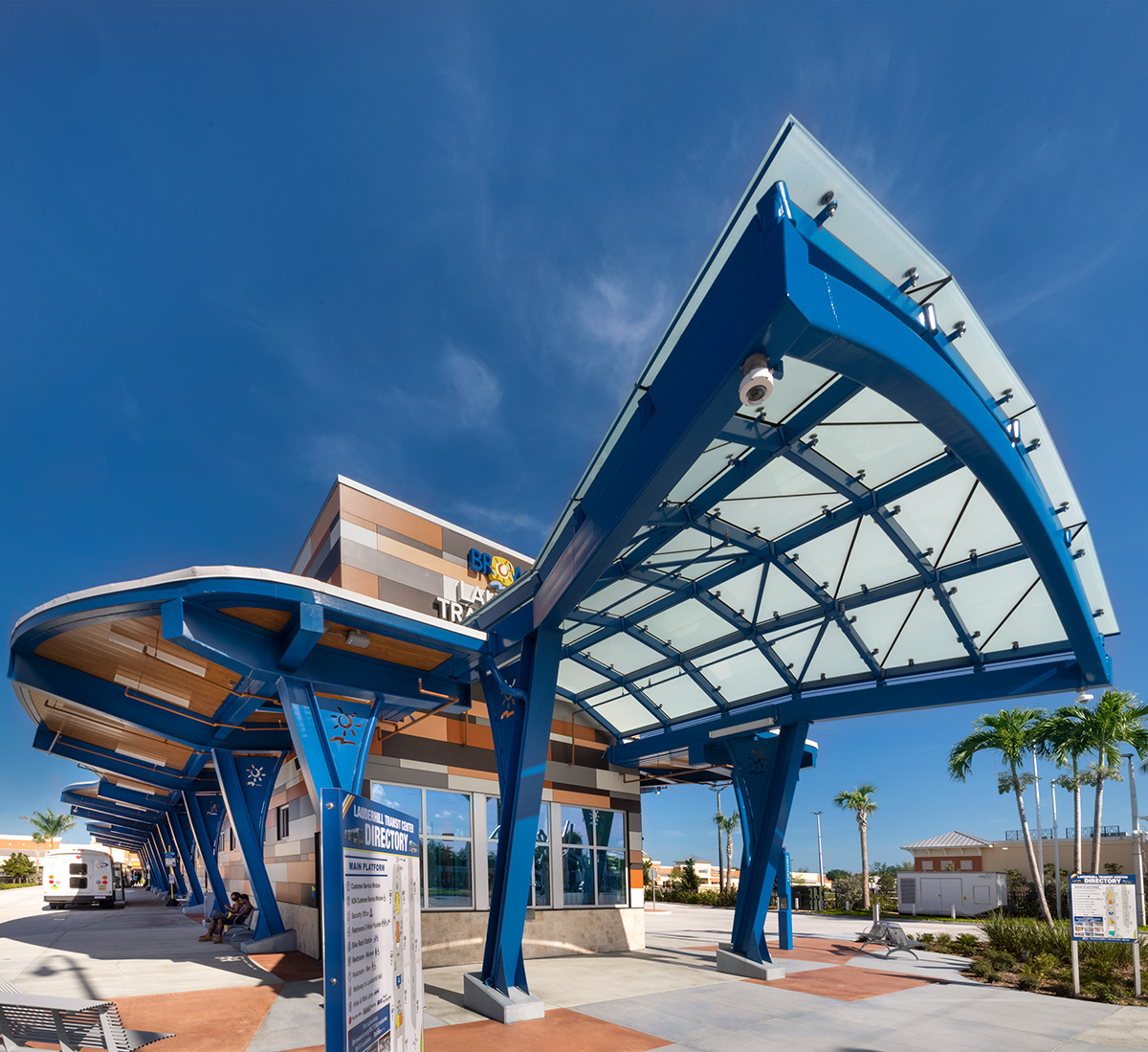 Ticket sales and directories at the Lauderhill Transit Center in Lauderhill, FL