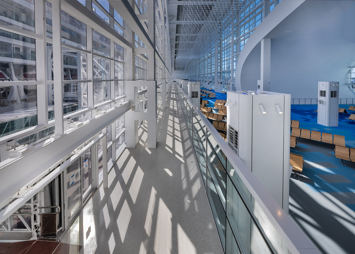 Interior design overhead view of the Norwegian Cruise Lines Terminal B Port Miami.