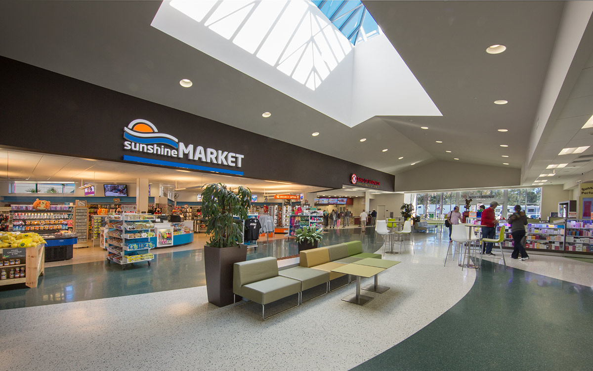  Interior design view at the West Palm Beach FL Service Plaza.